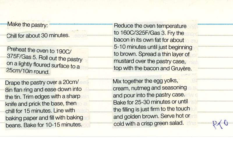 Scan 2 of 2 for Quiche Lorraine