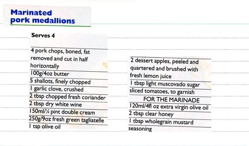 Scan 1 of 2 for Marinated Pork Medallions