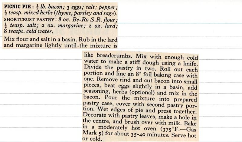 Scan 1 of 1 for Picnic Pie