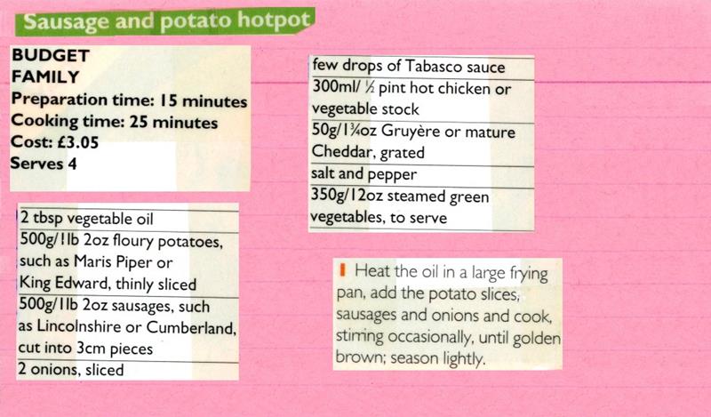 Scan 1 of 2 for Budget Family Sausage & Potato Pan