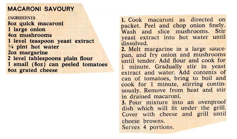 Scan 1 of 1 for Macaroni Savoury