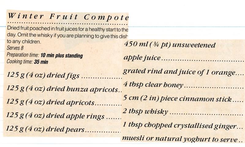 Scan 1 of 2 for Winter Fruit Compote