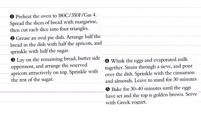 Scan 2 of 2 for Apricot Bread and Butter Pudding