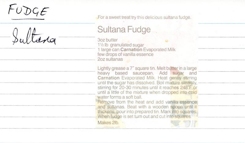 Scan 1 of 1 for Sultana Fudge