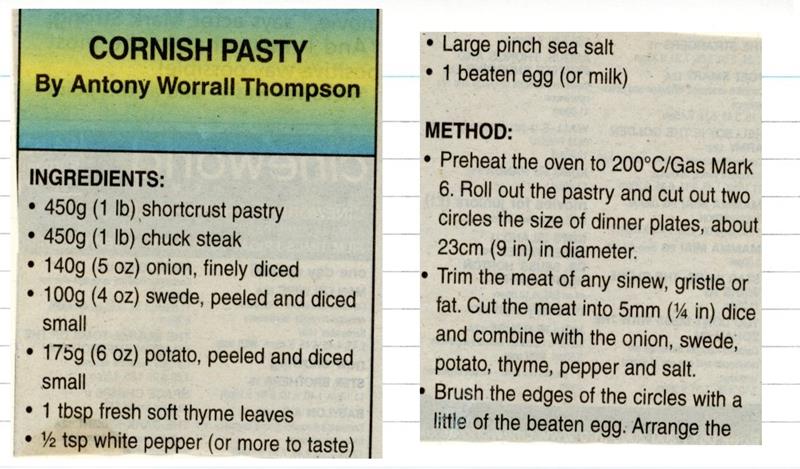 Scan 1 of 2 for Cornish Pasty