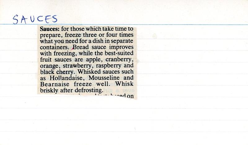 Scan 1 of 1 for Sauces: Freezing Tips