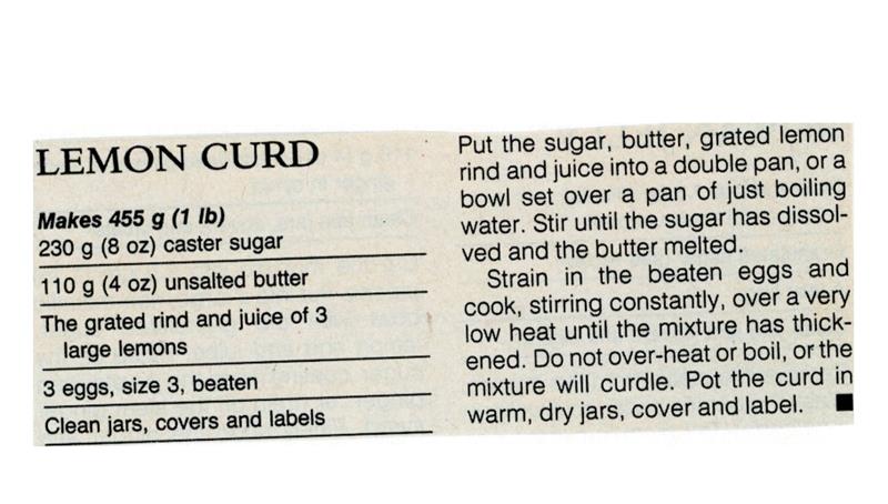 Scan 1 of 1 for Lemon Curd