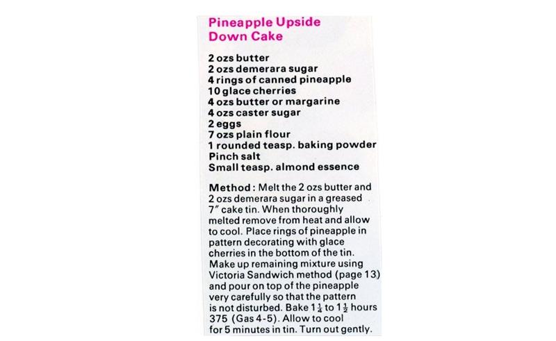 Scan 1 of 1 for Pineapple Upside Down Cake