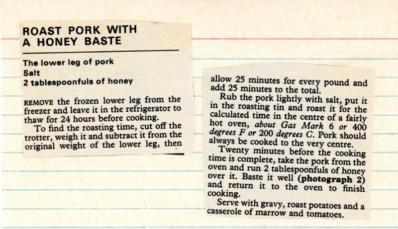 Scan 1 of 2 for Roast Pork with a Honey Baste
