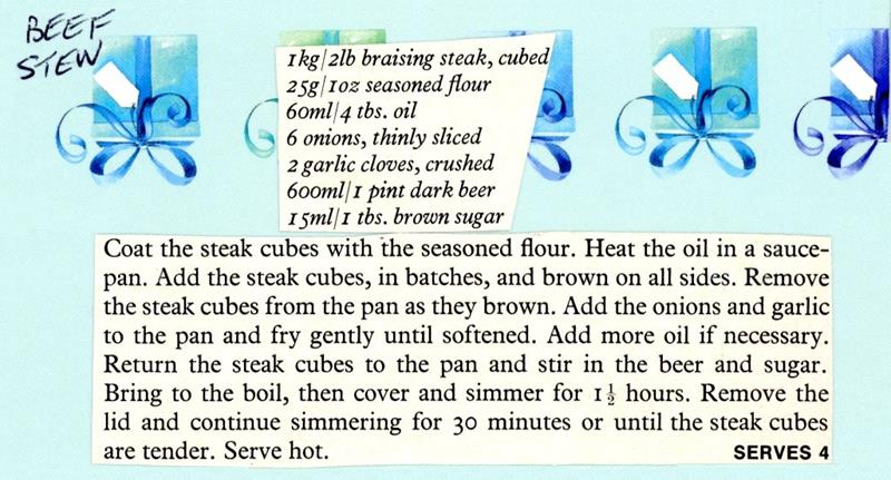 Scan 1 of 1 for Braised Steak in Dark Beer