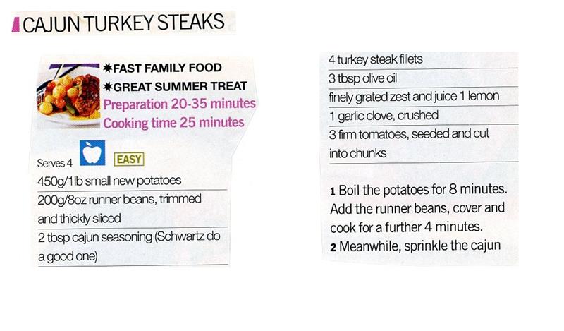 Scan 1 of 2 for Cajun Turkey Steaks