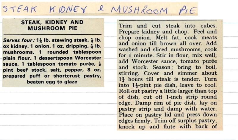 Scan 1 of 2 for Steak, Kidney and Mushroom Pie