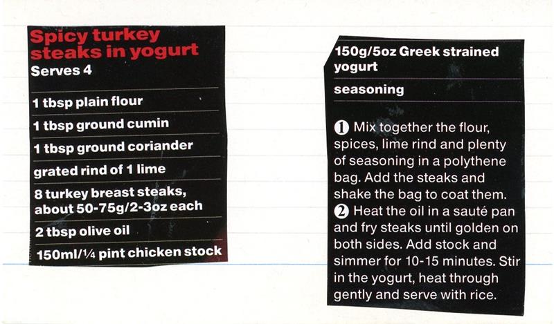Scan 1 of 1 for Spiced Turkey Steaks with Yogurt
