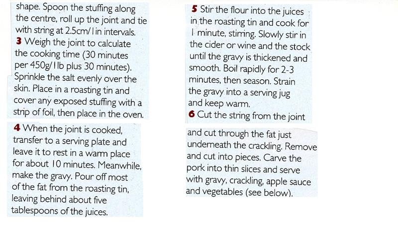 Scan 2 of 2 for Stuffed Foreloin of Pork with Apricot & Sage Stuffing