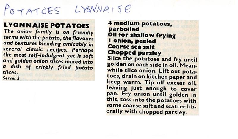Scan 1 of 1 for Lyonnaise Potatoes