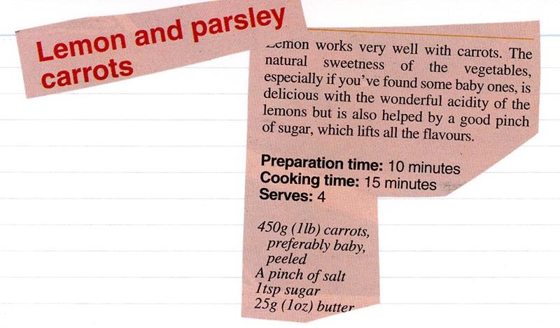 Scan 1 of 2 for Glazed Carrots with Lemon Butter Sauce