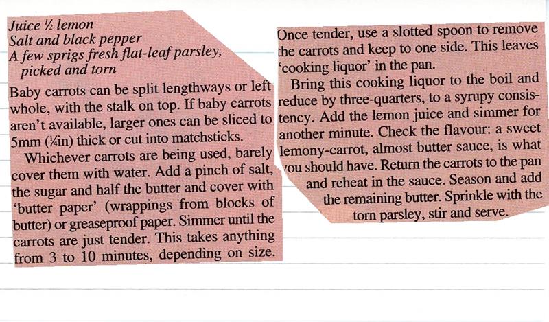 Scan 2 of 2 for Glazed Carrots with Lemon Butter Sauce