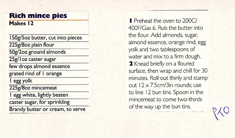 Scan 1 of 2 for Rich Mince Pies