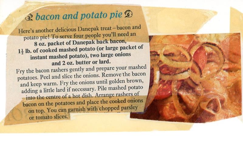 Scan 1 of 1 for Bacon and Potato Pie