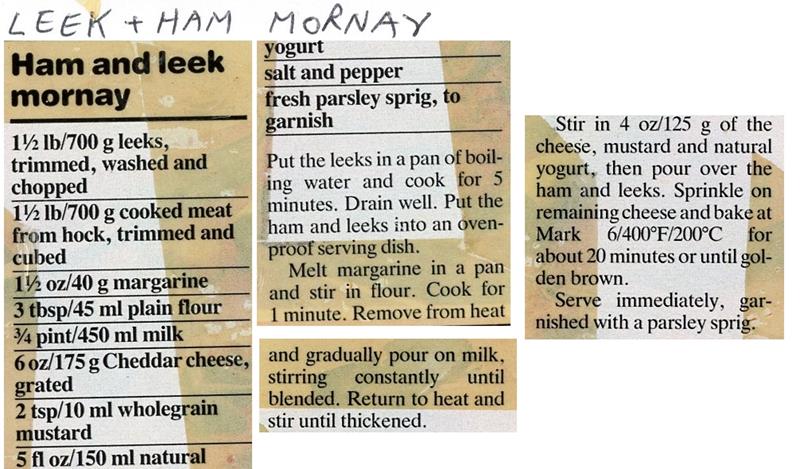 Scan 1 of 2 for Ham and Leek Mornay