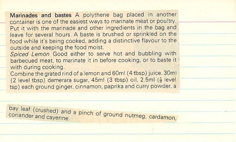 Scan 1 of 1 for Spiced Lemon Marinade & Baste