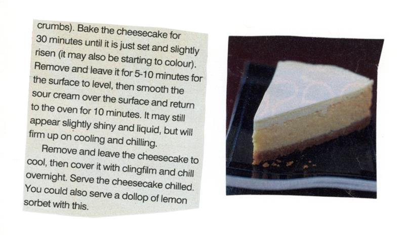 Scan 2 of 2 for My Mum's Lemon Cheesecake