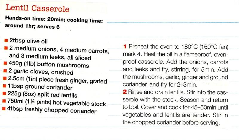Scan 1 of 1 for Lentil Casserole