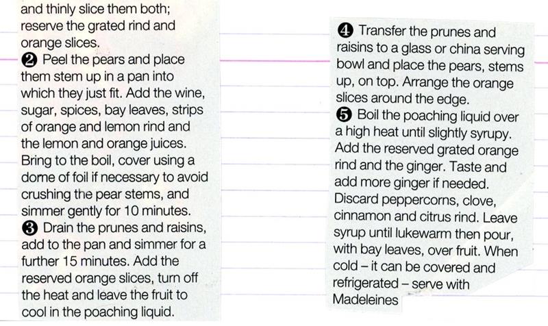 Scan 2 of 2 for Pears, Prunes and Oranges Cooked in Red Wine with Spices