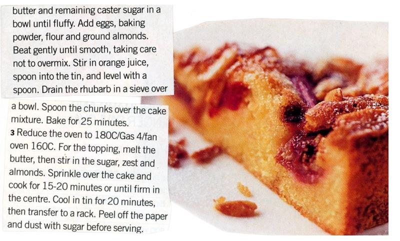 Scan 2 of 2 for Rhubarb and Orange Cake