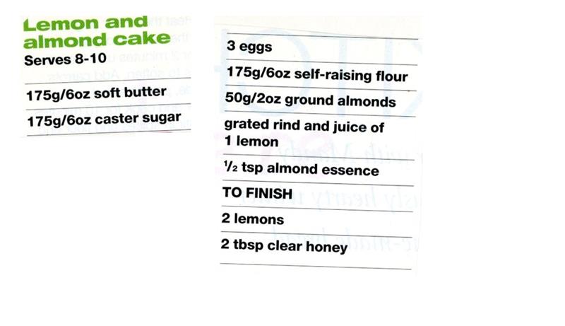 Scan 1 of 2 for Lemon and Almond Cake
