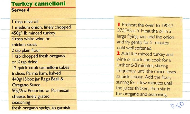 Scan 1 of 2 for Turkey Cannelloni