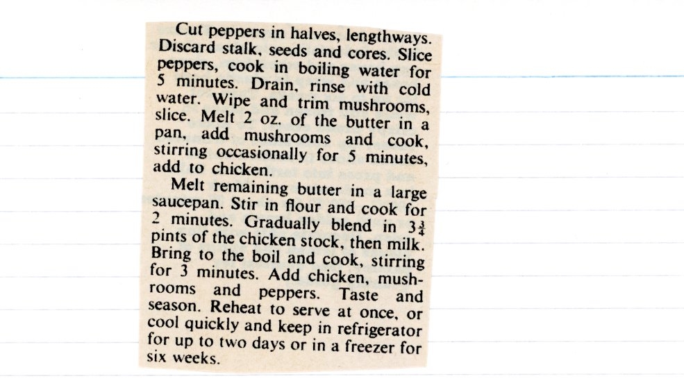 Scan 2 of 2 for Chicken with Peppers and Mushrooms