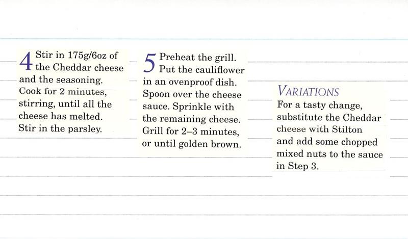 Scan 2 of 2 for Cauliflower Cheese
