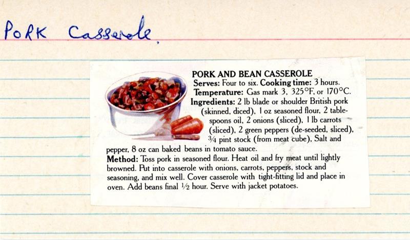 Scan 1 of 1 for Pork and Bean Casserole