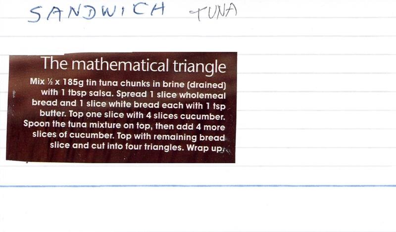 Scan 1 of 2 for Sandwich - Tuna (The Mathematical Triangle)
