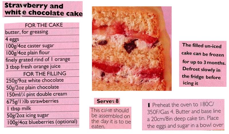 Scan 1 of 3 for Strawberry and White Chocolate Cake