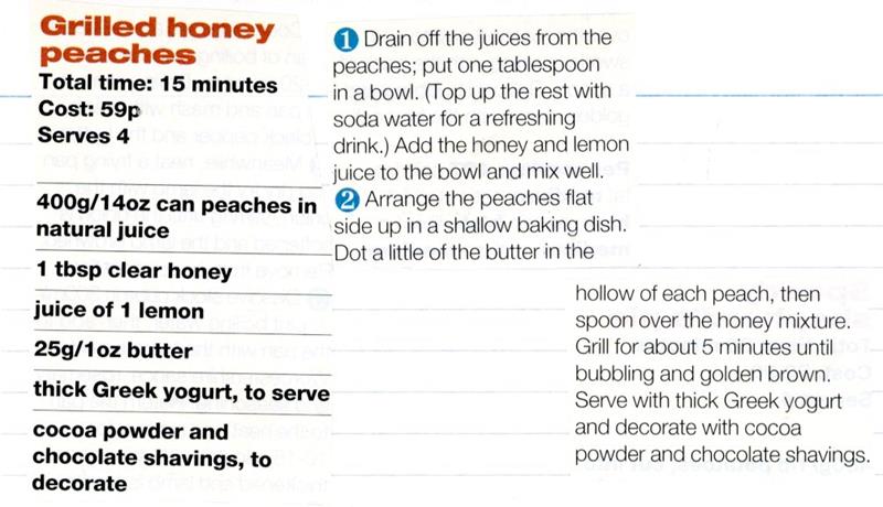 Scan 1 of 1 for Grilled Honey Peaches
