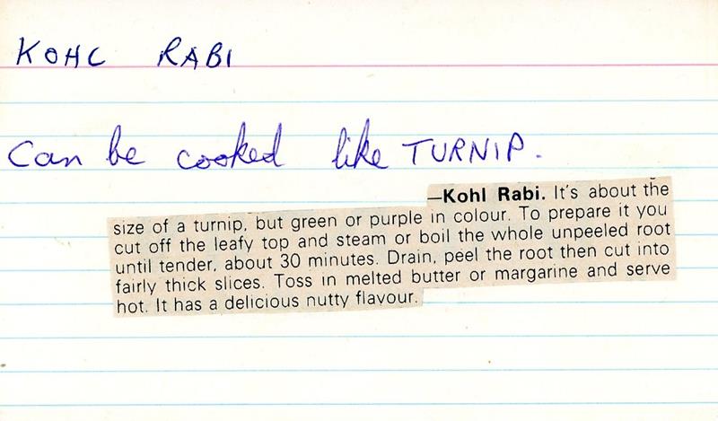 Scan 1 of 1 for Kohl Rabi
