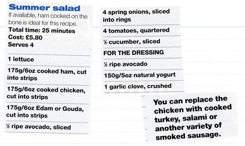 Scan 1 of 2 for Summer Salad