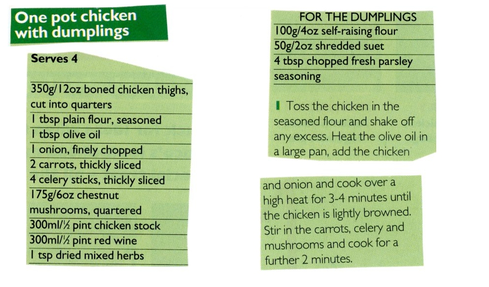 Scan 1 of 2 for One Pot Chicken with Dumplings