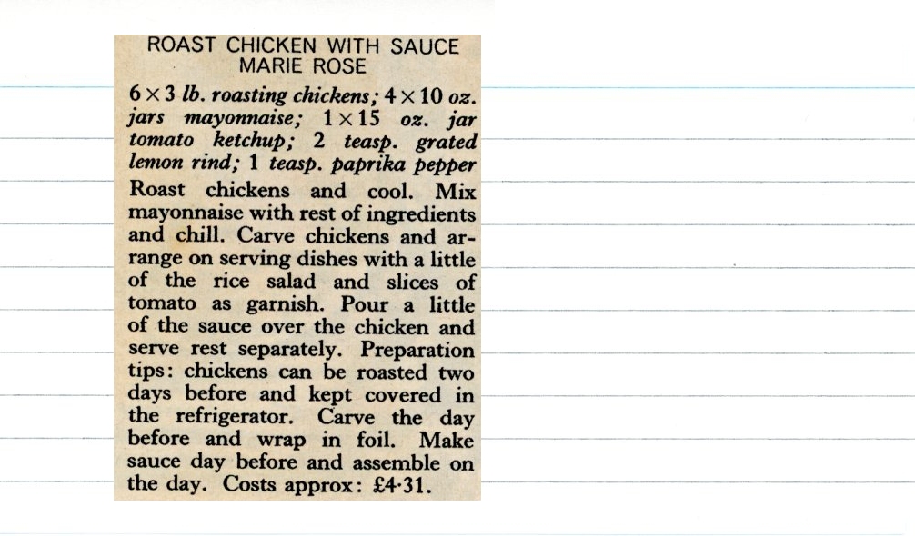 Scan 1 of 1 for Roast Chicken with Sauce Marie Rose