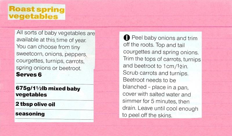 Scan 1 of 2 for Roasted Baby Vegetables