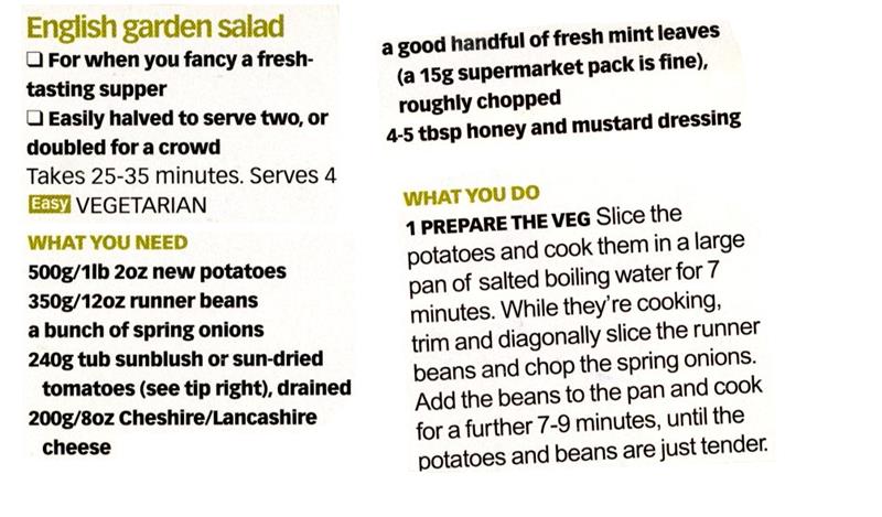 Scan 1 of 2 for English Garden Salad