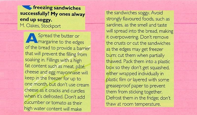 Scan 1 of 1 for Freezing Sandwiches Successfully