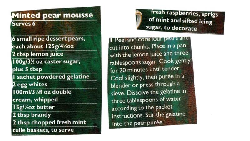 Scan 1 of 2 for Minted Pear Mousse