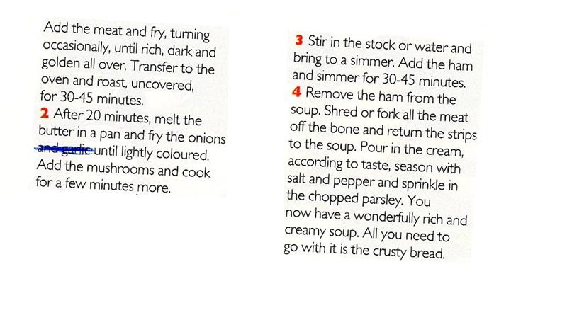Scan 2 of 2 for Roast Ham and Mushroom Soup