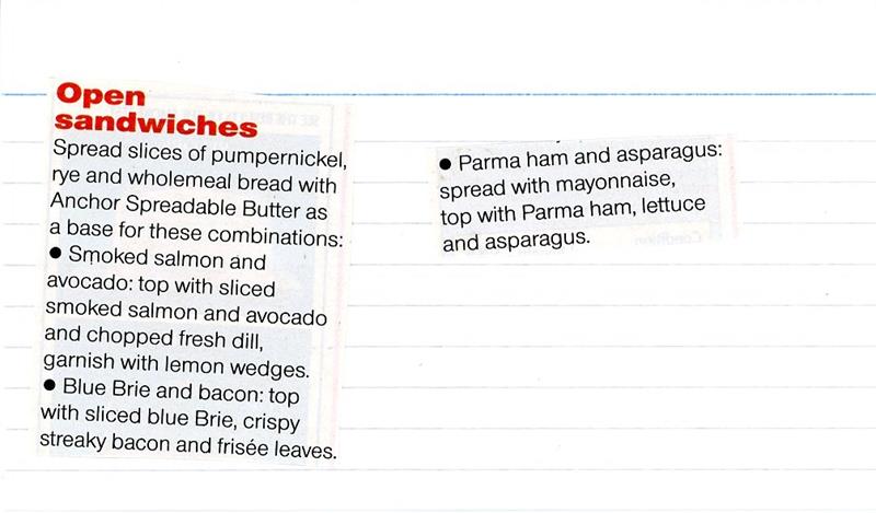 Scan 1 of 1 for Open Sandwiches