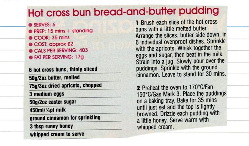 Scan 1 of 1 for Hot Cross Bun Bread-and-Butter Pudding