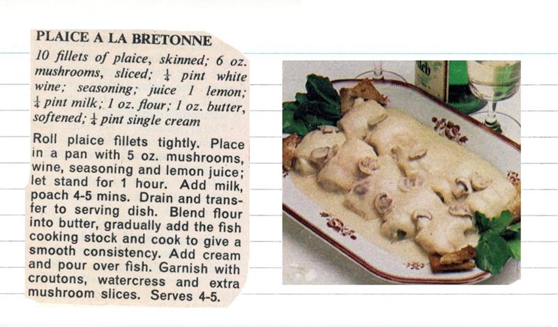 Scan 1 of 1 for Plaice à la Bretonne