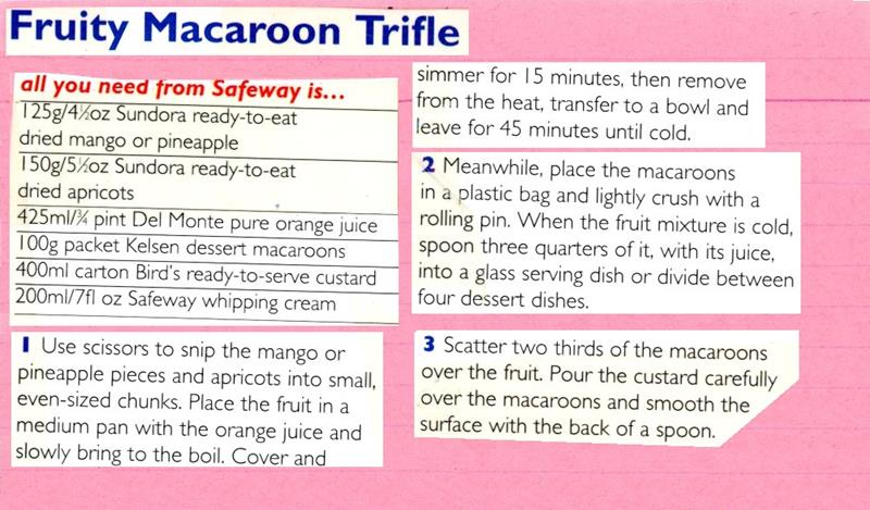 Scan 1 of 2 for Fruity Macaroon Trifle
